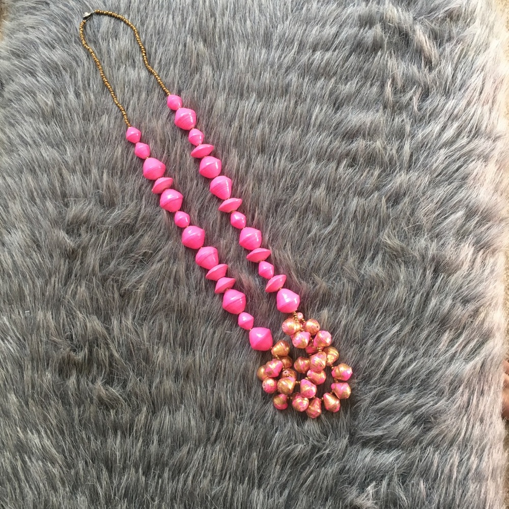 Bright pink necklace